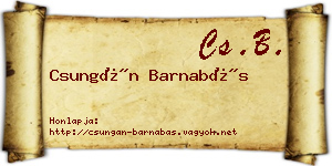 Csungán Barnabás névjegykártya