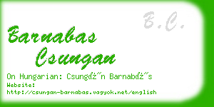 barnabas csungan business card